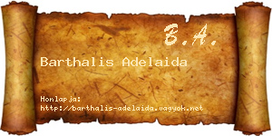 Barthalis Adelaida névjegykártya